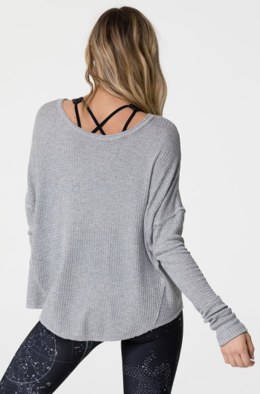 Image Title Onzie Raglan Pullover Top - Heather Gray